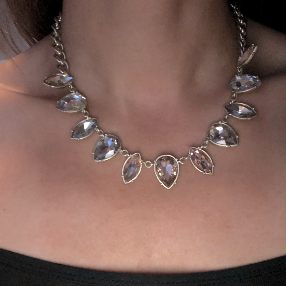 RW&Co. Pink and grey Gemstone necklace 19”